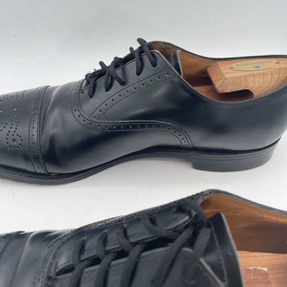 William Chatsworth Black Wing Tip‎ Vintage Dress Shoes Made England 11D main image 4